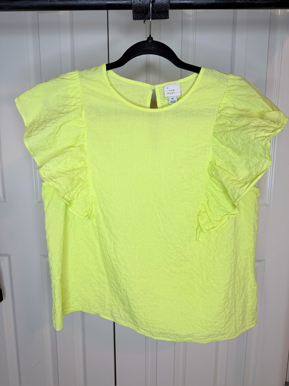 A New Day sleeveless bright yellow top women size X-Large